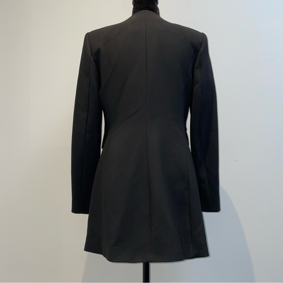 ZARA Tailored Black Coat Minimal Button Front Size M (Fits Small) - Picture 5 of 8